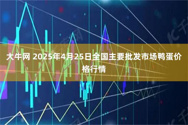 大牛网 2025年4月25日全国主要批发市场鸭蛋价格行情