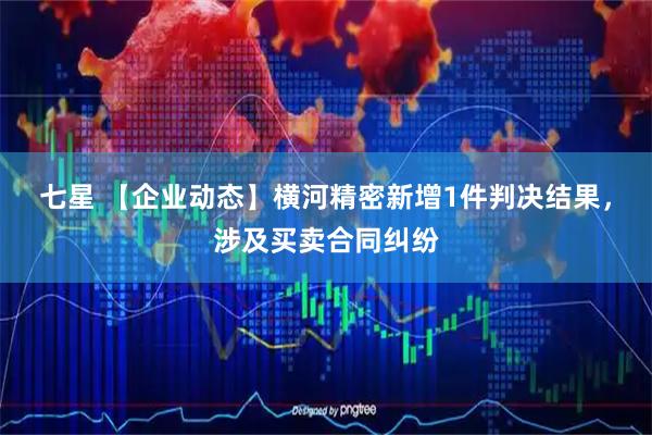 七星 【企业动态】横河精密新增1件判决结果，涉及买卖合同纠纷