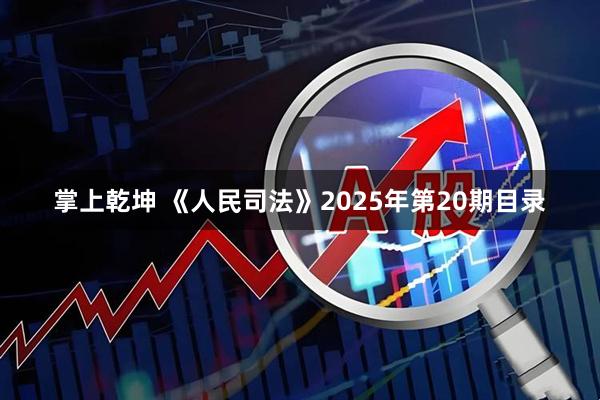 掌上乾坤 《人民司法》2025年第20期目录