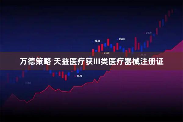 万德策略 天益医疗获III类医疗器械注册证