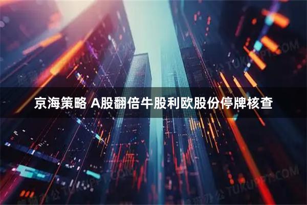 京海策略 A股翻倍牛股利欧股份停牌核查